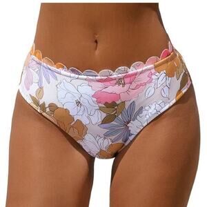 Cupshe Women's Multicolored Hazy Tenderness Flower Hipster Bikini Bottoms Small‎